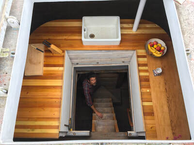 Inside a houseboat